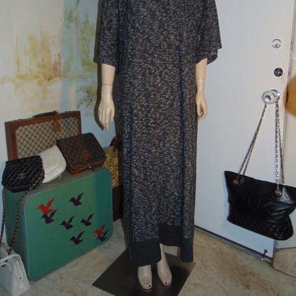 Intimately Free People Heather Gray Black Fleece Hazy Maxi Dress Lagen Look L - Picture 5 of 12
